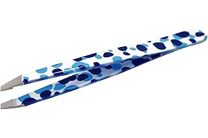 TECNIWORK Pinzetta obliqua Blue Mukka TNS Cosmetics - in acciaio inox qualità professionale