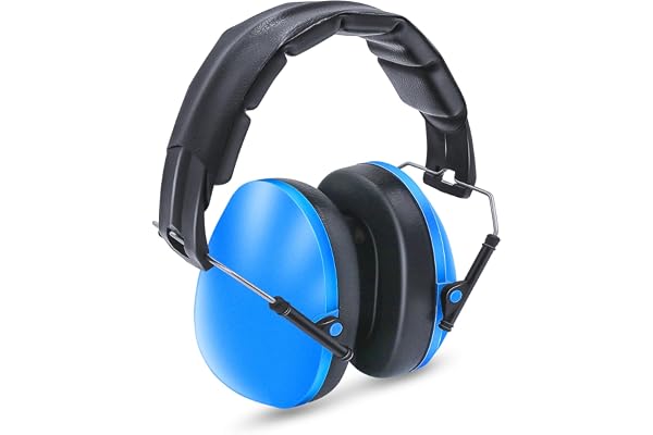 Lookka Casque Anti Bruit Enfant, Casque Pliable Réglable Confortabl, Serre-tête Souple pour Milieu Bruyant ou Stressant-Bleu