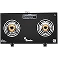 Thermador Glass 2 Burner Gas Stove Automatic Ignition With Premium Gas Saver Brass Plated Burner | 6 mm Toughened Glass Top | LPG Gas Stove | ISI Certified | 1 Yr Manufacturer Warranty