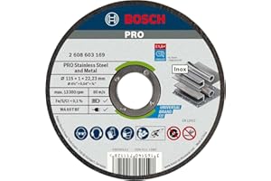 Bosch Accessories Tarcza tnąca prosta Standard for Inox Rapido WA 60 T BF (do stali Inox, 115 x 1 x 22,23 mm, proste cięcie, Akcesoria małych szlifierek kątowych)