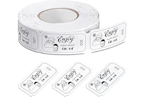 ZONON 500 Pezzi di Gettoni per Bevande Natalizi Rotolo di Biglietti per Drink Gratuito al Bar Token per Bevande in Omaggio per Eventi Matrimoni e Festa di Natale