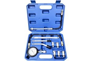 GBKDQQ Set di 11 tester di compressione per auto, per motore a benzina, 0-300 PSI/0-20 bar, tester di compressione per benzina, misuratore di compressione della pressione cilindrica