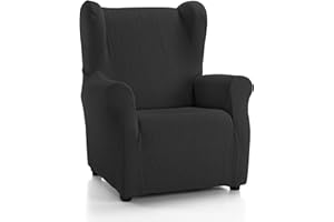 Martina Home Emilia Funda Sillón Orejero, Tela, Negro, 33x8x42 cm