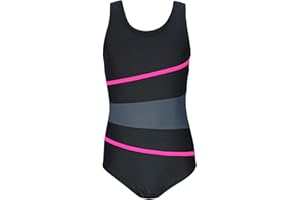 Aquarti Mädchen Badeanzug mit Ringerrücken – Sport Badeanzug Mädchen, Chlorresistent