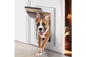 iPetba Large Dog Door for Door - Aluminum, Lockable for Safety, Easy In & Out, Extreme Weather Resistant, Up to 110 lbs