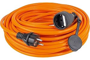 as - Schwabe Cavo corazzato da cantiere, 10 m, robusto cavo corazzato H07BQ-F 3G2,5, spina di protezione e presa con tappo di protezione, cavo di prolunga da 230 V/16 A, IP44, prodotto in Germania,