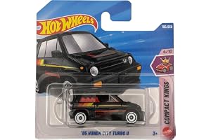 Hot Wheels – '85 Honda City Turbo II – JJJ66 – Compact Kings 4/10 – kort – svart – officiell licensmodell – City-Flitzer – Ma