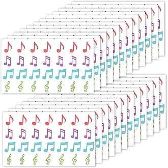672 Adesivi Note Musicali Nero - 4 Design Impermeabili Per Decorare Buste, Quaderni, Regali - Foto 4