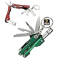 BAMBBLE 7 in 1 Multi-Functional Hand Tool Kit [2 Pack] Keychain Pocket Size Multi Plier with in-Built Torch - Multicolor - Nylon Carry Pouch Included - Multicolor