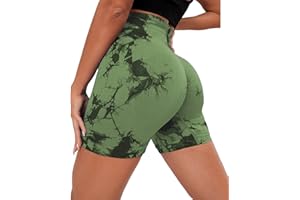 Merlvida Pantaloncini Sportivi Donna Vita Alta Leggins Push UP Booty Pantaloni Corti Palestra Senza Cuciture Leggings Controllo della Pancia Opaco Elastici Shorts Collant Estivi Yoga Fitness