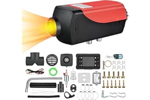 SHAVINGFUN 12V 5KW Diesel Air Heater, Remote Control and LCD Display Diesel Heater with Muffler No-Punching 9L, Aluminum Alloy Portable Diesel Heater for Car RV Trailer Van Boat