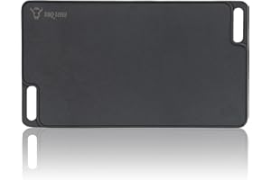BBQ-Toro Plancha Rectangular de Hierro Fundido | 45 x 25,5 cm | Placa Reversible, Uso por Ambos Lados| Universal y Maciza | Plancha para Barbacoa de Carbón y Gas, Accesorio para Barbacoa, Sartén