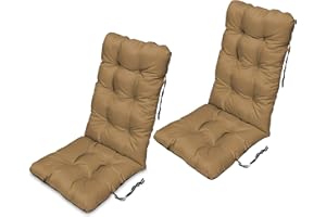 SuperKissen24. Set di 2 Cuscini per Sdraio 123x48 cm da Esterno ed Interno Resistente e Comodo per Sedie Reclinabili, Spiaggine e Poltrone da Giardino - Beige
