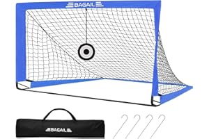 Bagail Football Goal, Pop up rete da calcio con obiettivo obiettivo, picchetti di terra e borsa portatile da trasporto, facile da montare, ideale per l'allenamento del giardino e partite ricreative