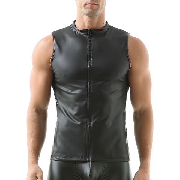 thumbnail image 2 of Men's Black Leather Biker Vest - Classic Club Style Weste Für Herren 2 of 5