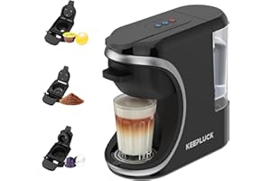 KEEPLUCK ST-551 Machine à café 3 en 1, pour Nespresso Original/pour Dolce Gusto et le café moulu, réservoir d'eau d'une capacité de 600 ml