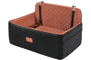 HEGGCOOE Fotelik samochodowy dla średnich i dużych psów, fotelik samochodowy dla psów poniżej 25 kg lub 2 małych psów, zdejmowany i nadający się do prania, fotelik samochodowy dla psa, podróżne legowisko dla