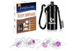 EARGRACE Tapones Para Los Oídos Para Dormir, 2 Pares De Tapones Para Los Oídos De Silicona Con Cancelación De Ruido Para Los Que Duermen De Lado, Tapones Para Los Oídos Con Protección Auditiva Para Dormir