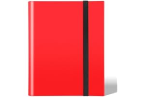 BINJCE Porte Carte à Collectionner, Classeur Cartes 24 Pages Capacité de 432 Cartes pour YU-Gi-Oh/MTG Magic/GX EX/Vmax/Ninjago Carte/ACNH Album Carte (Rouge)