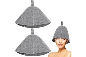 FOMIYES Cappello originale di sauna di lana per le donne e gli uomini 2 Pack 100% feltro naturale