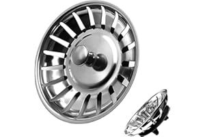 ERIOSCAR 1 Pièce Panier pour Bonde d'Évier de Cuisine Compatible avec IKEA ATLANT DOMSJÖ, Bouchon Evier Cuisine 80 MM, Filtre Evier Cuisine