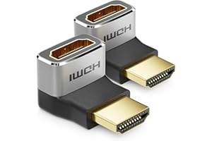 deleyCON 2 Sztuki Złącze Adaptera HDMI kąt 270° 8K@60Hz / 4K@120Hz UHD Aluminium HDMI 2.1 ARC HDR10+ Dolby Vision VRR ALLM 48 Gb/s 270° pod Kątem Szary Czarny