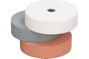 ZEWOOL Grinding Wheel, Wide Use 3pcs Silicon Carbide 10mm ID Polishing Wheels 75mm OD for Woodworking