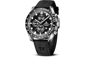 LN LENQIN Orologio Uomo Analogico Al Quarzo Da Polso Impermeabile 30M Con Datario - Orologio Da Lavoro Alla Moda in Pelle