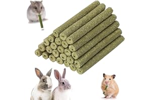 CUTIOLLY Juguetes Masticar para Conejos,25pcs Palitos de Heno Timothy, Animales Pequeños Masticar Juguetes,Timothy Heno Sticks,Heno Timothy,Masticar Juguetes,para Conejos, Cobayas, Hámsters, Chinchillas