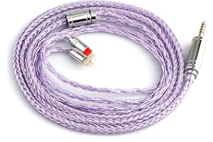 Linsoul Tripowin Zonie IEM Cavo, 16 Core Placcato Argento Cordoni Aggiornati, 1.25m SPC in Ear Monitor Cavi per 7hz Zero:2 Orchestra Lite Cadenza Hype4 Supermix4(2pin 0.78mm, 4.4mm)(Lavanda)