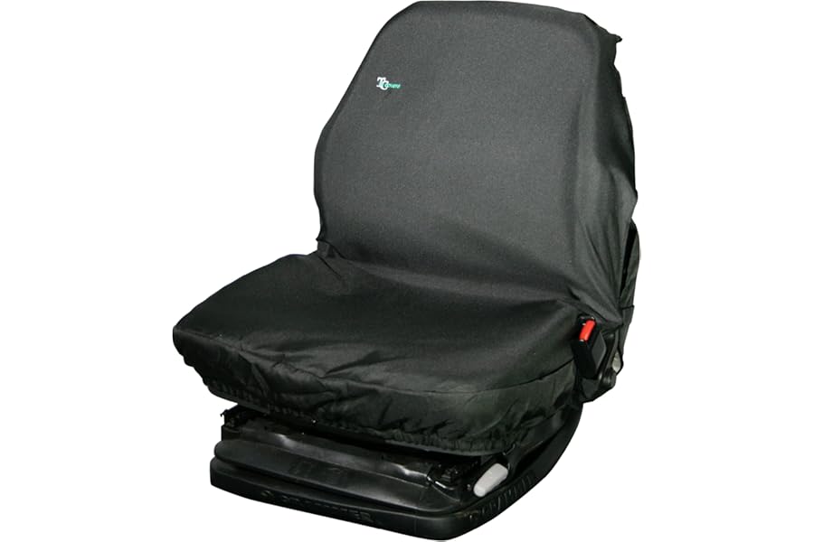 TOWN & COUNTRY COVERS | Universal Tractor Seat Cover, Plant Hire Seat Cover, Standard & Large Size, Heavy Duty, Fast & Easy To Fit, Waterproof, Armrest & Headrest Slots (Black, Standard)