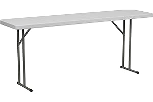 Flash Furniture 45,72 cm B x 182,88 cm L Granit weißer Training-Klapptisch aus Kunststoff