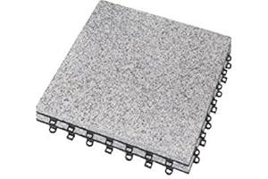 BodenMax Balkonfliesen Klicksystem Wetterfest Steinfliesen Aussen Balkon Boden Terrassenfliesen Klickfliesen Balkon Platten Gartenplatten klicksystem | Naturstein GRANIT | Klassik | 2 Stück 30x30 cm