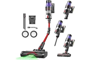 Ultenic U16 Flex Cordless Vacuum Cleaner with 50000Pa, Bendable EasyReach Wand, 60 Min Runtime, Hang-and-Charge Stick Vacuum Cleaner, Tangle-Free Brush, LED Light, For All Hard Floors Carpet Pet Hair