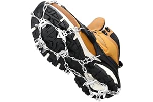 ‎HAPPY FINDING Steigeisen für Bergschuhe, Edelstahl Ice Klampen Steigeisen Anti Rutsch auf EIS und Schnee für Wandern Klettern Bergsteigen Eisfischen im Winter