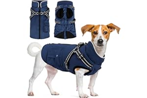 Woiil Dog Winter Jacket Medium Large Waterproof Dog Winter Clothes for Dogs, Pet Clothes with Top Grade Smooth Zipper and D Ring for Large Dogs, Dog Coats Waterproof for Border Collie(L, Blue)