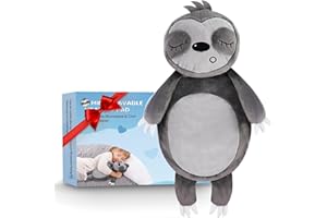 RONSTONE Cuscino Riscaldante Microonde - Cuscino Riscaldabile Inodore - Cuscino Termico Microonde - Cuscino Riscaldante - Borsa Termica Microonde Semini Riscaldanti - Bradipo Grigio