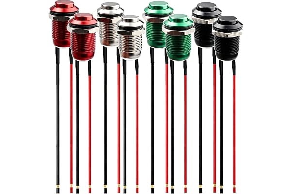 RUNCCI-YUN 8 st 2 A 12 V/24 V/125 V/250 V 16 mm tryckknappsbrytare metall momentana tryckknappsbrytare vattentät SPST ingen momentan omkopplare (högt huvud)