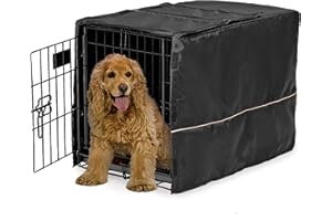 MidWest Homes for Pets - Funda para jaula de perro mediano de poliéster, color negro, se adapta a la mayoría de jaulas de 76 cm, lavable a máquina, reduce los ladridos y la masticación