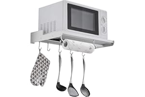 UZIQUEIF Microwave Oven Rack Regal FüR Mikrowelle, Ofen/Wandhalterung Für KüChe Mikrowelle Backofen Wandhalterungen Universal Regal Mikrowellenhalterung