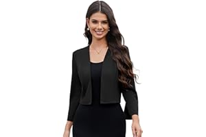 Hobrounn Blazer for women 3/4 sleeve blazer suit office work sporty jacket