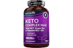 NUTRAVITA Keto Complete Diet Pills – 2 Month Supply – Max Strength 1788mg Complex for Men & Women - MCT Oil, Green Tea, Vitamins & Minerals – Contribute to Fatty Acid & Carb Metabolism – Made in The UK