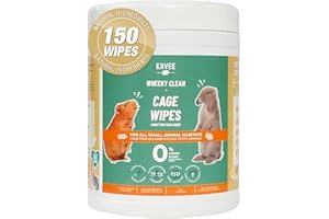 Kavee Wheeky Clean Guinea Pig and Rabbit Cage Cleaning Wipes (150 Wipes) | Cage Cleaning Wipes for Guinea Pigs | 93.3% Natural Ingredients | Daily Spot Cleaning Made Easy | 0% Scents for 0% Stress