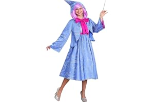 SANSIWU Women's Halloween Godmother Costume Magnificent Oversized Hooded Cape Party Outfits Fairy God Mother Cosplay Dress Set