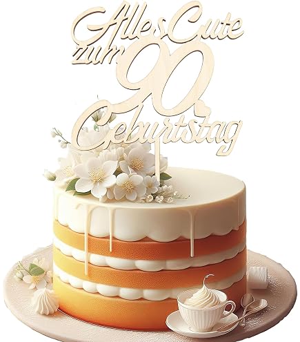 80. Geburtstag Torten-Deko Set – 1x Happy 80th Birthday Aufleger + 7x Sterne | Gold-glitzernd | Papier & Glitter
