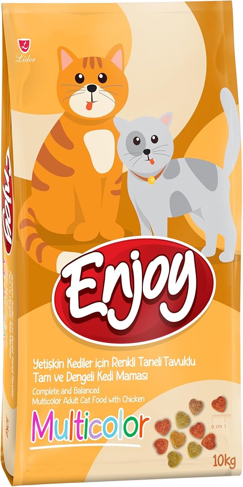 Enjoy Renkli Tavuklu Yetişkin Kedi Maması 10 Kg