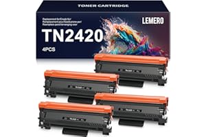 LEMERO Compatible pour Toner Brother TN2420 TN-2420 TN2410 TN-2410 pour Brother DCP-L2530DW MFC L2710DW DCP-L2510D HL-L2375DW HL-L2310D MFC-L2750DW HL-L2350DW MFC-L2730DW (4 Noir)