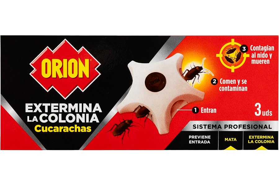 Orion - Cebo Mata Cucarachas, Elimina la Colonia y Nido, Gel de Alta Atracción, Eficacia profesional con Acción Prolongada - 