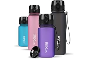 720°DGREE Butelka dla dzieci 350ml "uberBottle" softTouch +Sitko - Szczelna, Wolna od BPA - Butelka na przedszkole, na wodę, szkołę, dla dziewczynek i chłopców od 3 lat - Mała, lekka, odporna wstrząsy