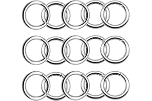 Keleily Karabinerhaken Snap 15St Karabiner Rund Schlüsselringe 35mm für Camping Wandern Schlüsselbund Tasche DIY, Silber